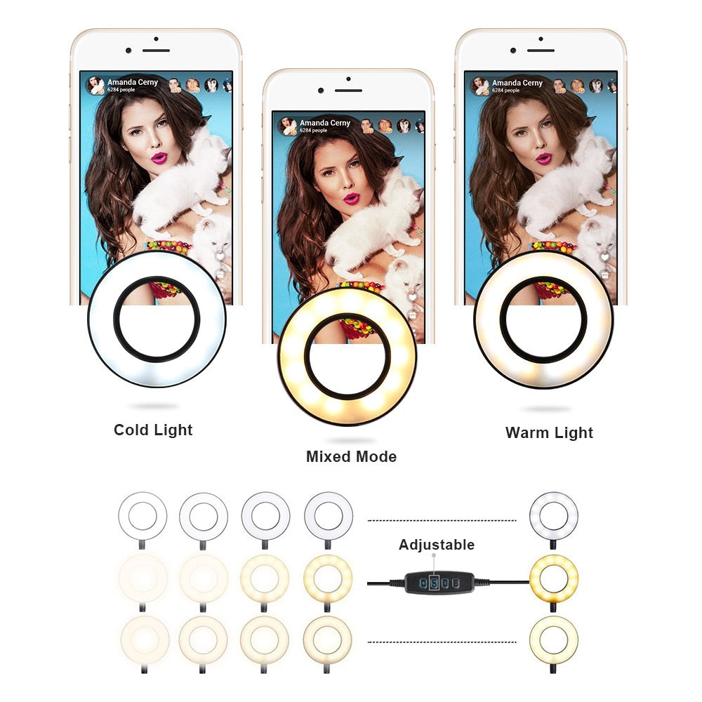 Studio Led Light With Cell Phone Holder