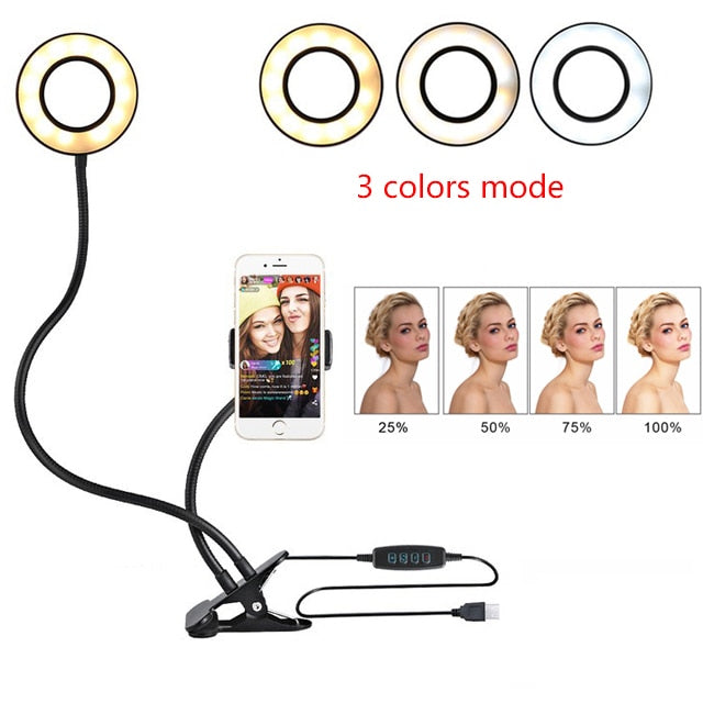 Studio Led Light With Cell Phone Holder